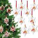 Skylety 12 Pcs Photo Ornament Ball Christmas Clear Plastic Hanging Photo Frame Ornament Family Photo Baubles for Christmas Tree Valentine's Day Decoration (Hexagram)