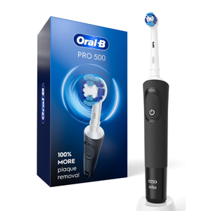 OralB Pro 500 Electric Toothbrush with (1) Brush Head, Rechargeable, Black