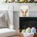 Funny Easter Bunny Wall Decor Easter Rabbit Hanging Wooden Signs for Home Decorations
