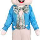 Funny Easter Bunny Bugs Rabbits Mascot Costume Adult Halloween Costume (Blue)