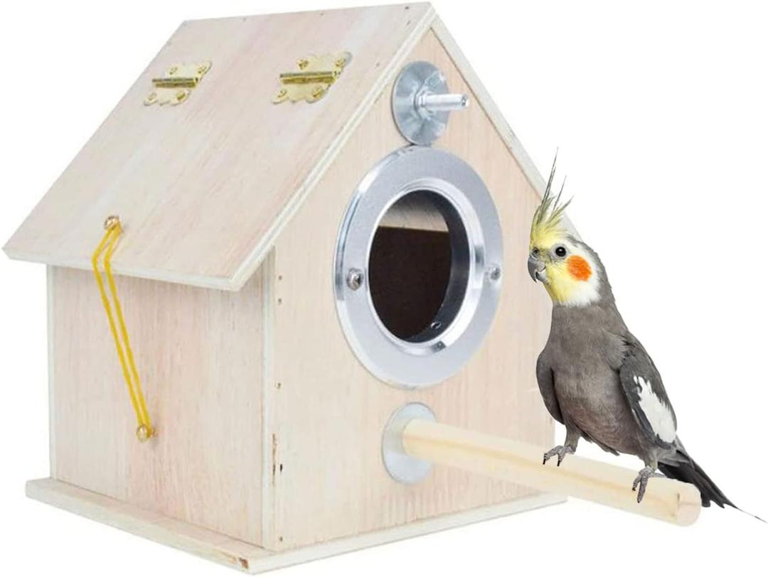 kathson Parakeet Nest Box Bird Nesting House Parrot Breeding Mating Box for Lovebirds Cockatiel Budgie Finch parrotlets-XL