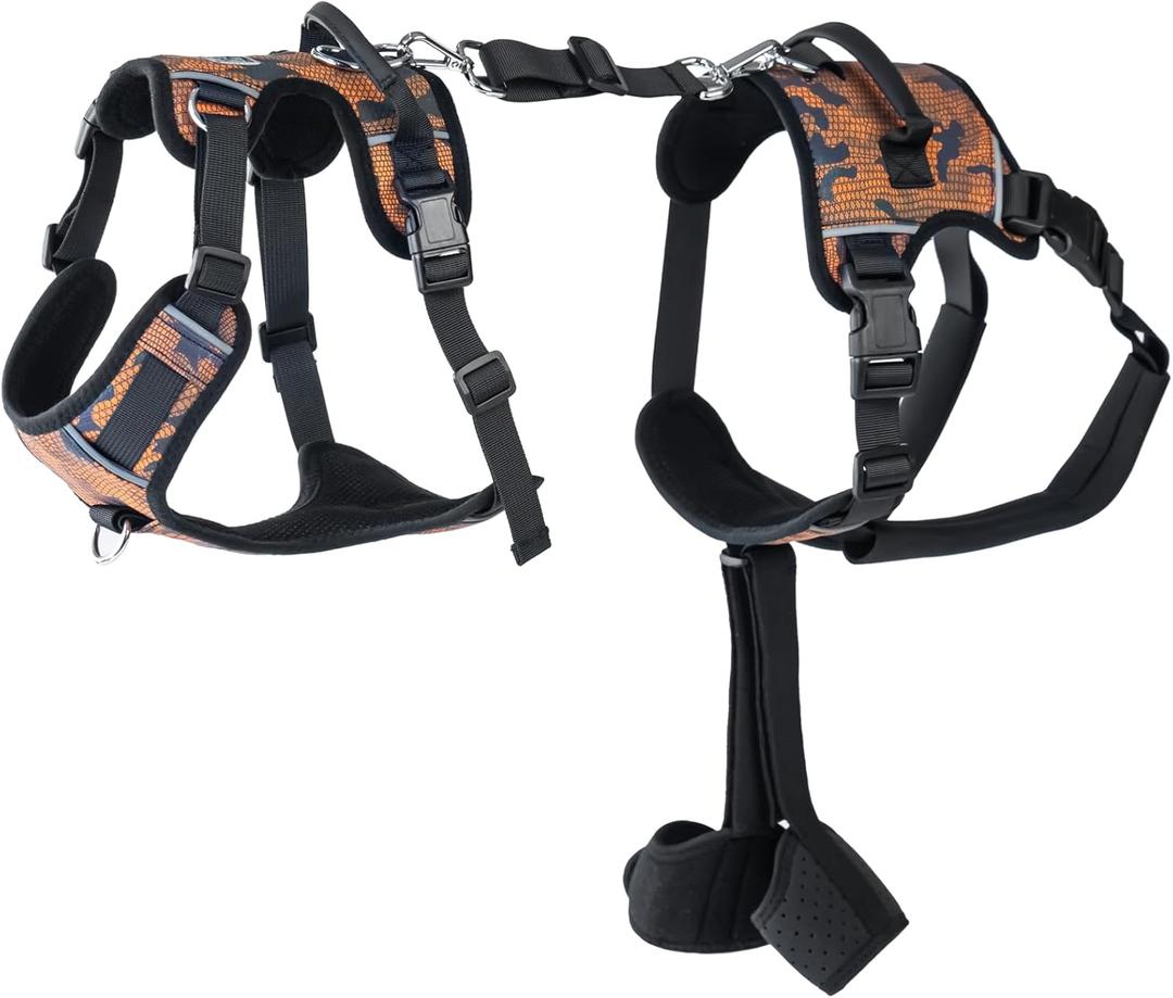 Dog Lift Harness, Dog Lift Sling Carrier with Handle & Shoulder Sling, Support Harness for Rear Back Legs Helps,Disabled,Arthritis,Joint Injuries,Paralysis Up Stairs, Orange,Medium