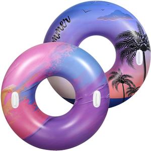 HeySplash Pool Floats, Pool Tubes for Adult, Inflatable Pool Floats Fun Pool Floaties for Swimming Pool Beach Lake River Party Decoration Toys (16.57"L x 16.5"W)