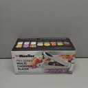 Mueller Vegetable Chopper Mandoline Slicer, Food Veggie Chopper, Cheese Grater, Onion Vegetable Cutter with Container, Dicer, Kitchen Gadgets & Essentials, White Sand/Grey (9 blade, White Sand/Grey)