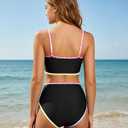 XUNYU Teen Girls Swimsuit 2 Piece Bathing Suit Tummy Control Girls' Swimwear High Waisted Bikini Sets Cute Floral Swim Suits (14-16 Years)