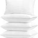 Basic Beyond Hotel Collection Bed Pillows for Sleeping - King Size Pillows Set of 4, 20x36, White