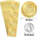 2 x Anwyll 2In Graduation Stickers 2026 - Gold Foil Embossed Grad Class of 2026 Stickers 100Pcs Graduation Envelope Seal Sticker Self-Adhesive Congrats Grad Hat Cap Sticker for Certificate Party Favors