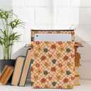 5 x Hippie Checkered Flowers Book Sleeve Rerto Book Accessories Book Lovers Gifts Waterproof Book Cover Book Pouch Book Protector Bookish Gifts for Readers Women Girls Bestie Graduation Christmas birthday (Multicolour 0899)
