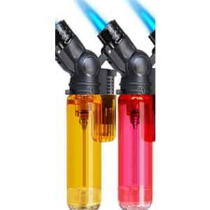 2 Pack Torch Lighter Mini Refillable Butane Lighters Single Jet Flame 45° Rotatable Torch Lighters Windproof Adjustable Butane Gas Lighter for Candle Camping Fireplace Party BBQ Grill(Without Fuel)