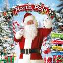 Christmas Backdrop for Photography Winter Forest North Pole Xmas Tree Background Christmas Party Decorations Winter Xmas Family Holiday Banner Photo Booth Props (8x6FT240x180cm)