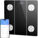 Elevon Digital Bathroom Scale for Body Weight, Precision Weighing Scale with LCD Display, and Durable Tempered Glass  Bathroom & Body Weight Scale for Home Use (Black)