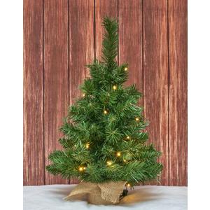 Small Christmas Tree 2ft Prelit Battery Operated Timer Lighted Artificial Green Mini Xmas Pine Trees Decorations Tabletop Centerpiece Mantel Home Decor