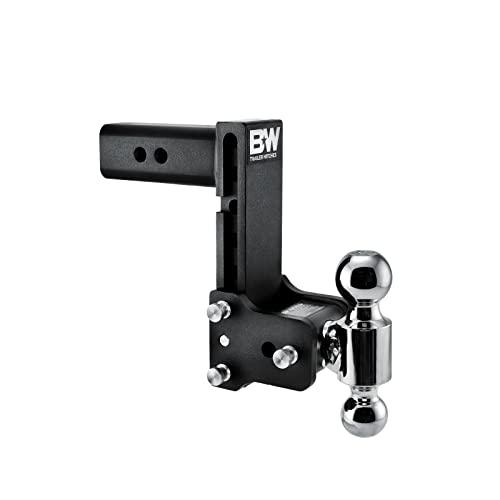 B&W Trailer Hitches Tow & Stow Adjustable Trailer Hitch Ball Mount - Fits 2.5" Receiver, Dual Ball (2" x 2-5/16"), 7" Drop, 18,000 GTW - TS20040B
