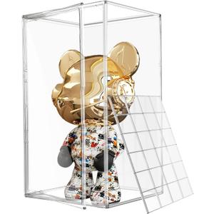 23.6'' Extra Large Acrylic Display Case for Collectibles Adjustable Clear Display Cases 13.8'' x 12.2'' x 23.6'' Big Storage Box Figures Trophy Case Boot Organizer Dustproof Showcase with a Divider