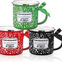 Potchen 3 Pcs Teacher Appreciation Gifts 12oz Composition Book Motivational Enamel Mugs Camping Metal Cup with Handle Thank You End of Year Graduation Gift for Teacher Office (Black,Red,Green)