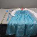 Little Girls Princess Costume Blue Cosplay Dress up for Halloween Party with Accessories Blue (7-8 Years)
