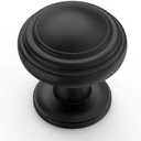 Amerdeco 10 Pack Matte Black Cabinet Knobs Single Hole Cabinet Pulls 1 Inch Drawer Knobs for Bathroom Cabinets ZH0086