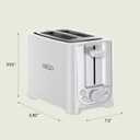 Bella 2 Slice Toaster with Auto Shut Off - Extra Wide Slots & Removable Crumb Tray and Cancel, Defrost & Reheat Function - Toast Bread, Bagel & Waffle, White