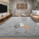 Tepook Super Soft Fluffy Rugs for Living Room, Area Rugs 8x10 for Bedroom, Modern Shaggy Rug Fuzzy Carpets for Kids, Plush Indoor Nursery Home Decor Rug with Non-Slip Bottom, Grey