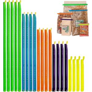21-Sticks Bag Sealer Stick, 5 Diffrent Sizes, Chip Clips, Stay Fresh Bag Sealer Sticks, Keeps Food Bags Airtight Watertight & Food Fresh Longer