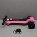 24V Electric Scooter for Kids w/150W Powerful Motor, Thumb Throttle, LCD Screen, Bluetooth, Light-Up Stem Deck & Wheels, 3 Adjustable Heights, 5MPH Safe Speed, 3 Wheel Electric Scooter for Kids (Pink)