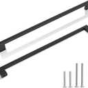 Cabinet Pulls Matte Black Cabinet Handles Square Drawer Pulls, 2 Pack 13-4/5 Inch 352mm Hole Centers Stainless Steel Kitchen Door Cupboard Cabinet Handles, Drawer Hardware Handles