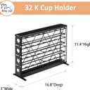 K Cup Holders for 4 Tier, 32 Pods K Cup Storage, Coffee Pod Holder for Countertop, K Cup Organizer Coffee Bar Accessories Black Metal