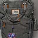 RUVALINO Diaper Bag Backpack-Expandable Baby Bag with up to 50% Capacity -Baby Essentials Bag with Changing Pad Insulated Bottle Holders & Pacifier Case, Waterproof, Gray XL