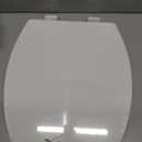 Elongated Toilet Seat, 18.5 Soft/Slow Close Oval (Oblong) Toilet Seat for Elongated Toilets, No-Slam Quiet-Close Lid, Easy-to-Install & Clean, Durable Never-Loosen White Plastic Seat