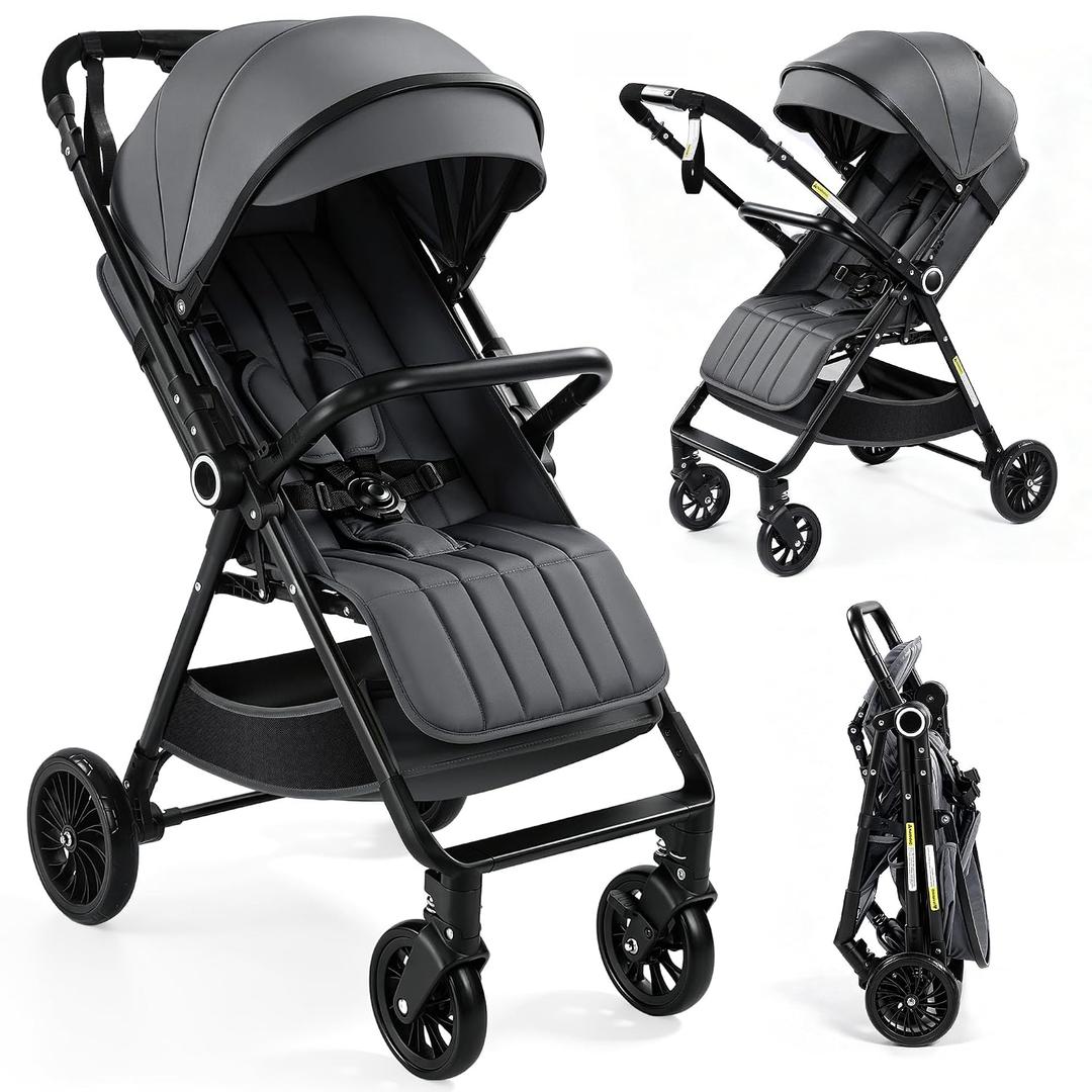 Firstness Lightweight Stroller for Toddlers Baby Foldable Stroller, Grey