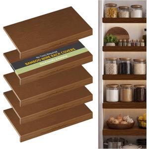 Wire Shelf Covers,30" W x 16" D,5pcs,Walnut