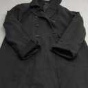 Ebifin Men's Notch Lapel Double Breasted Long Trench Coat Casual Cotton Blend Peacoat (Large, Black)