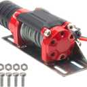 RC Crawler Winch w/Steel Wire Compatible with Traxxas TRX4 Axial SCX10 90046 RC4WD D90 Redcat Gen8 1/10 RC Crawler Car Option Part (Red)