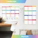 2026 Wall Planner 34.8"x22.8" Dual-Sided Dry Erase Calendar with 8 Adhesive Dot Stickers, Folded Packaging, Horizontal/Vertical, Large Monthly Yearly Planner For Office Home Students, Rainbow