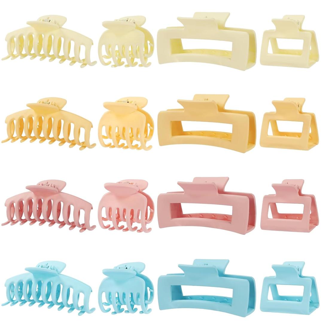 2 x Hair Claws 16 Pcs Hair Clips for Women Thin Thick Curly Hair Large and Small Matte Banana Clips Strong Hold Nonslip