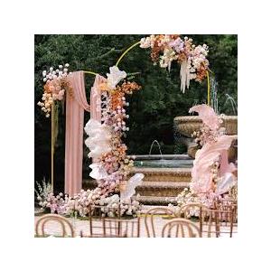 Wokceer Wedding Arch Backdrop Stand and Cover Set of 2 Metal Arch Stand with Arch Cover Beige 7.2FT, 6FT for Birthday Party Wedding Ceremony Bridal Baby Shower Event Decor