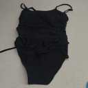 Viottiset Women's Ruched High Cut One Piece Swimsuit Tummy Control Bathing Suit Monokini (Medium, Black)