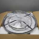 23.6'' Rustic Large Drum Chandeliers for Dining Room, 6-Light Modern Farmhouse Lighting for Kitchen Island, Retro Round Entryway Light Fixture, Black with Retro Wood Texture Interior