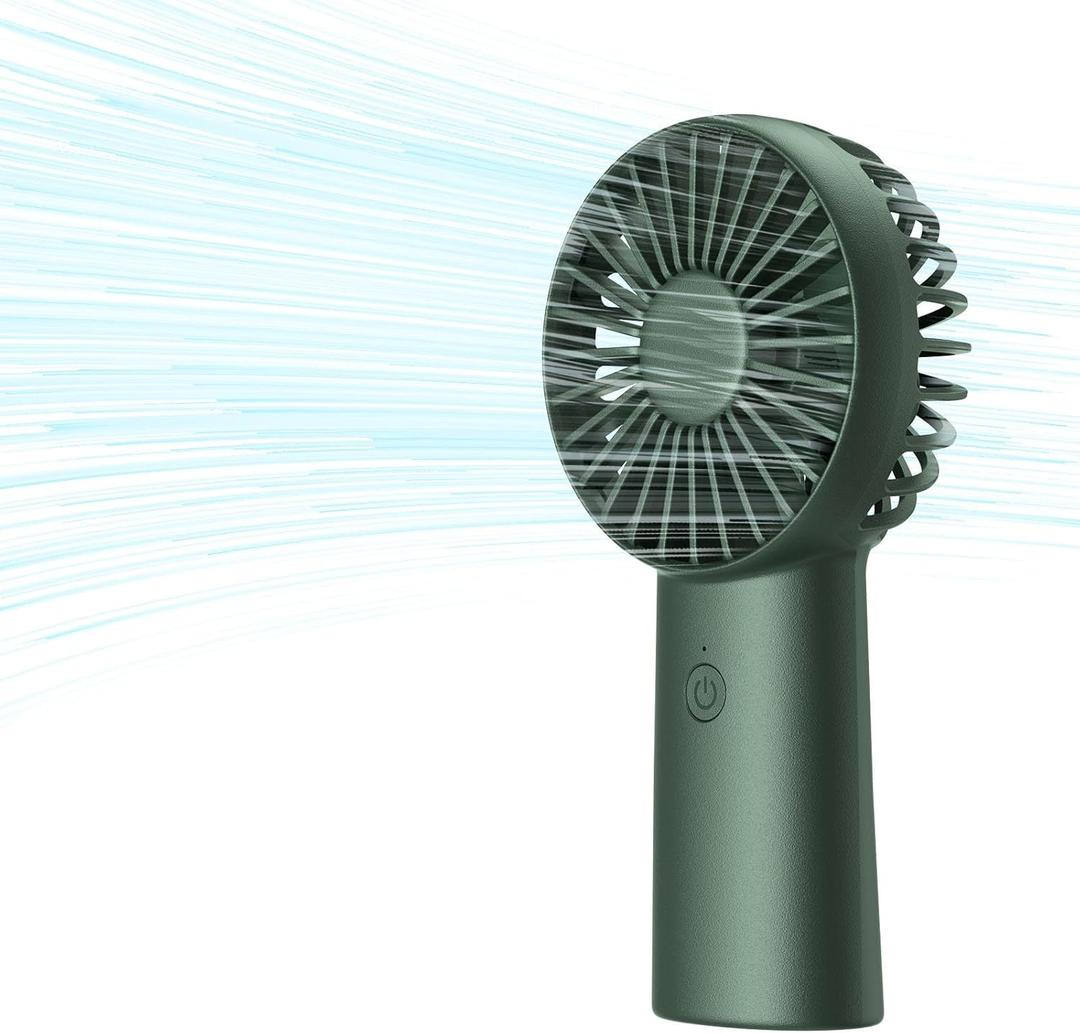JISULIFE Handheld Fan, 4000mAh Portable Small and Personal USB Rechargeable Pocket [4-16H Working Time] Battery Operated Hand Fan with 3 Speeds for Outdoor/Travel, Summer Gift for Women Men-Green