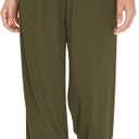 LOMON Womens Elastic High Waisted Palazzo Pants Casual Wide Leg Long Beach Vacation Trousers with Pockets