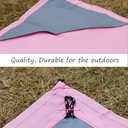 Orga'Neat Pocket Picnic Blanket, Beach Mat Waterproof Sandproof, Compact Lightweight Small Tarp for Camping, Hiking, Backpacking, Festival, Travel, Foldable in Bags (Pink/Grey, 55"x60")