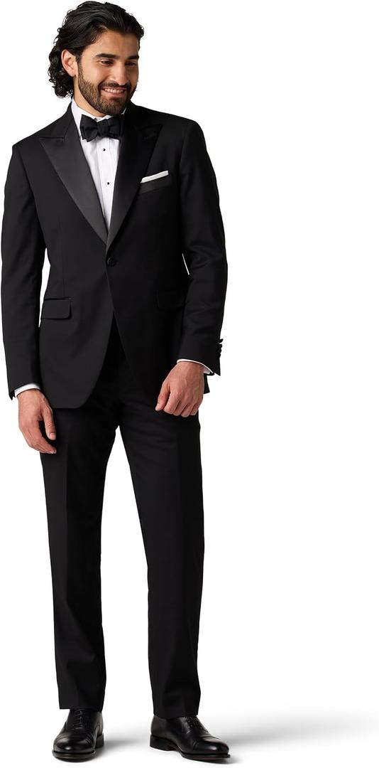 Alton Lane Mercantile Tuxedo Tailored Fit - Premium Quality Tuxedo for Men, Stylish and Elegant Formal Suit for Men, Raven Black, 42R