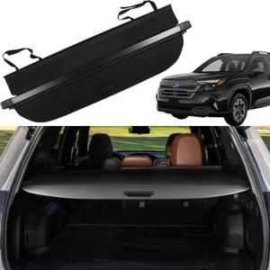 Cargo Cover for Subaru Forester 2025 Accessories Trunk Cover Rear Trunk Organizer Security Cover Shielding Shade, Black, SF2025