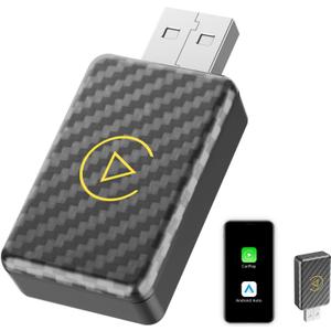 2-in-1 Wireless CarPlay & Android Auto Adapter-Compatible with 98% CarPlay-Enabled Vehicles (iOS 9+) -Plug & Play,Auto-Connect