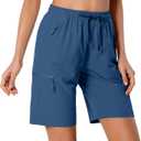 Hugut Women's Lightweight Hiking Cargo Shorts Quick Dry Athletic Shorts Camping Travel Golf Zipper Pockets Water Resistant, 2XL