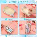Honeydak 3 Pcs Mini Plastic Suitcase False Eyelashes Tray Luggage Trolley Candy Box Clear Suitcase Packaging Case Party Favor Box for Jewelry Cosmetic Hairpins Storage (Pastel Color,7 x 3.7 x 2 Inch)