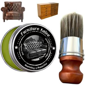Leather & Furniture Repair Salve with Brush, Original Leathers Recoloring Balm Wood Cleaner, Wood Polish Wax, Household Upholstery Maintenance Kit for Home, Sofa, Car Seats