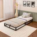 Bilily 6 Inch Twin Bed Frame with Steel Slat Support, Low Profile Twin Metal Platform Bed Frame Support Mattress Foundation,Heavy Duty,No Box Spring Needed,Easy Assembly,Noise Free