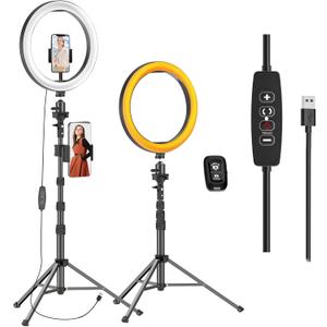 EMART 13" Ring Light with 55" Extendable Tripod Stands and Phone Holder, Dimmable LED Circle Round Light for Selfie Camera Photography/Makeup/YouTube Video/Vlogging/Live Streaming