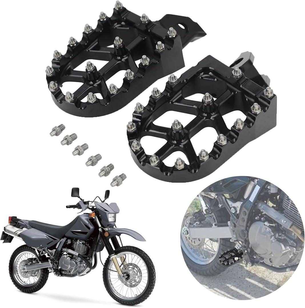 Motorcycle Foot Pegs Footpegs Foot Pedals Rests CNC for DR650 DR650SE 1996-2023 DRZ125L 2012-2023 RM85 2002-2006 Dirt Pit Bike Dual Sport Black